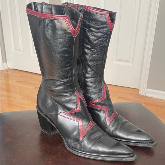 marc modavi Shoes - Marc Modavi Italian Leather Black and Red Star Women's Boots